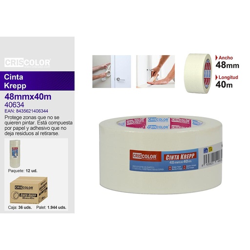 [40634] CINTA KREPP 48MMX40M (Pack 6 Und.)