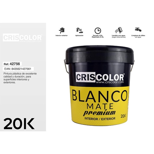 [42756] CRISCOLOR BLANCO MATE PREMIUM 20K