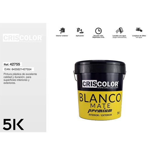 [42755] CRISCOLOR BLANCO MATE PREMIUM 5K