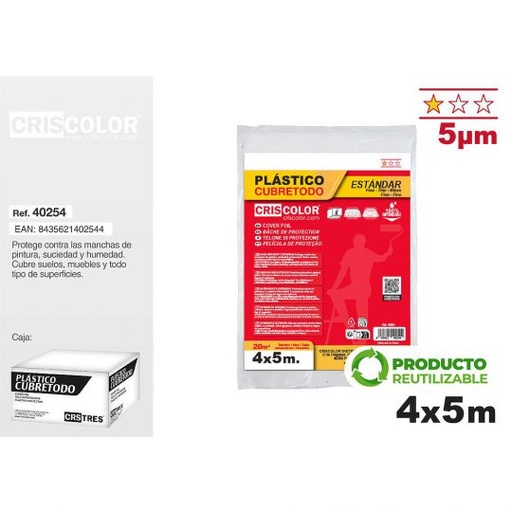 [40254] CUBRETODO ESTANDARD 4X5M 5 MICRAS