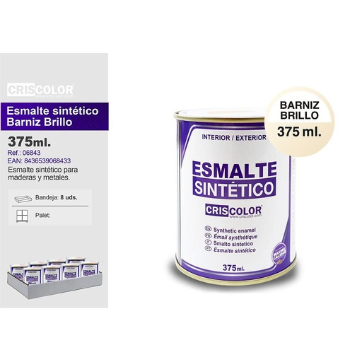 [06843] ESMALTE SINTETICO BARNIZ BRILLO 375ML