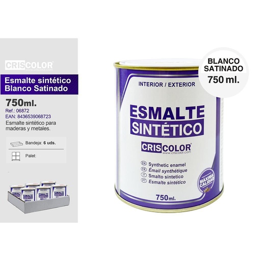 [06872] ESMALTE SINTETICO BLANCO SATINADO 750ML