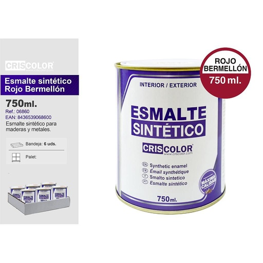 [06865] ESMALTE SINTETICO ROJO BERMELLON 750ML