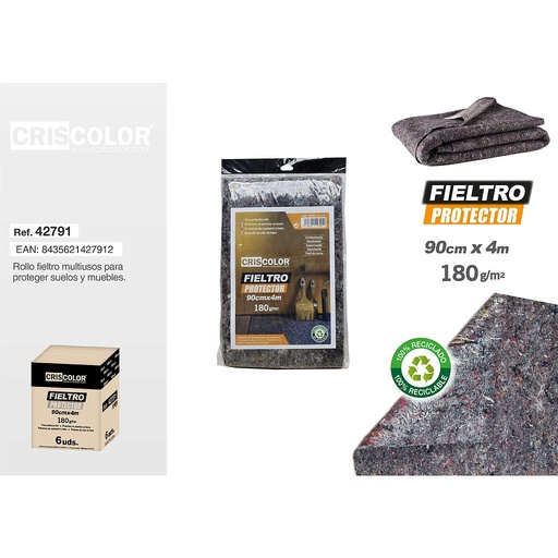 [42791] FIELTRO PROTECTOR SUELO 90CMX4M 180G/M2