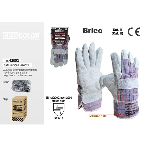 [42052] GUANTE TRABAJO BRICO (Pack 12Und).