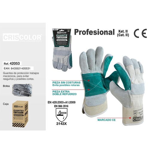 [42053] GUANTE TRABAJO PROFESIONAL (Pack 12Und).