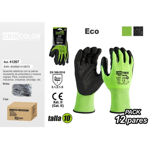 [41267] GUANTES PROTECCION ECO TALLA 10 (Pack 12Und).