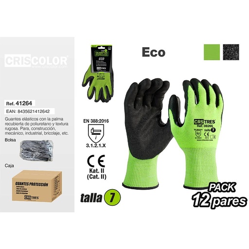 [41264] GUANTES PROTECCION ECO TALLA 7 (Precio de 1 Par)