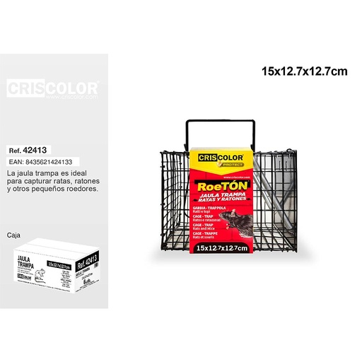 [42413] JAULA TRAMPA ROEDORES 15X12.7X12.7CM