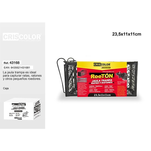 [43168] JAULA TRAMPA ROEDORES 23.5X11X11CM