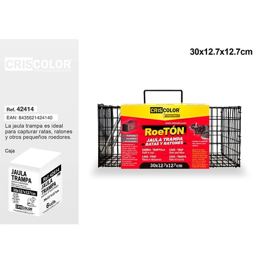 [42414] JAULA TRAMPA ROEDORES 30X12.7X12.7CM