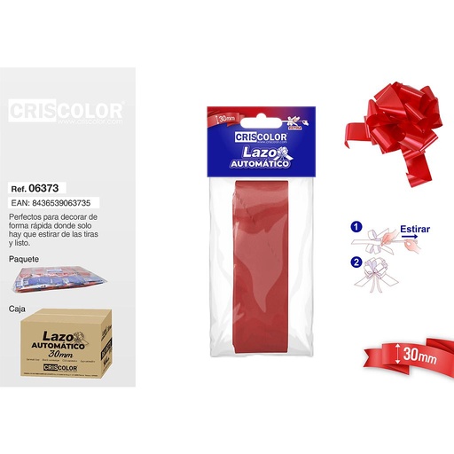 [06373] LAZO AUTOMATICO 30MM ROJO (Precio Unitario)