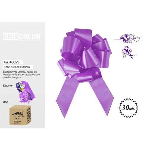[2200/16] LAZO AUTOMATICO 50MM VIOLETA GRANEL (Caja 30 und.)
