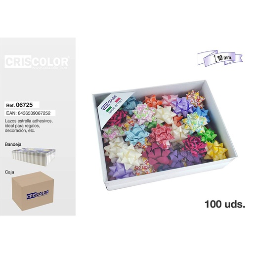 [06725] LAZOS ESTRELLA ADHESIVOS 10MM  (Precio Unitario)