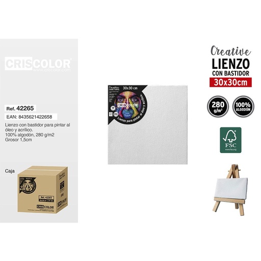 [42265] LIENZO PARA PINTAR 30X30CM (Caja 12Und).