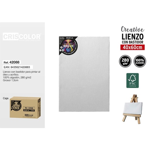 [42088] LIENZO PARA PINTAR 40X60CM (Precio Unitario)