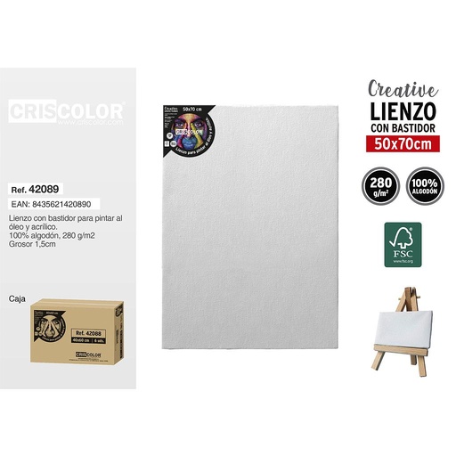 [42089] LIENZO PARA PINTAR 50X70CM (Caja 6Und).