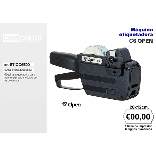 [ETIOC6E00] MAQUINA ETIQUETADORA C-6 OPEN