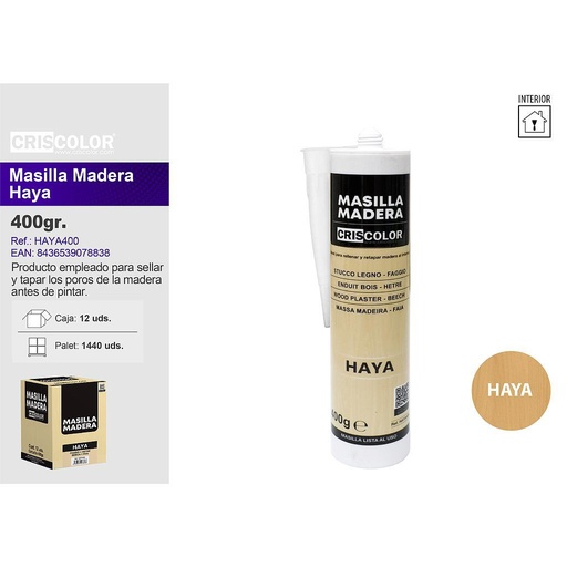 [HAYA400] MASILLA MADERA HAYA 400G (Caja de 12Und).
