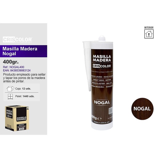 [NOGAL400] MASILLA MADERA NOGAL 400G