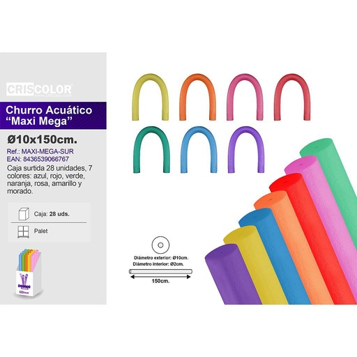 [MAXI-MEGA-SUR] MAXI MEGA CHURRO SURTIDO 150CM (Caja de 28 Und.)