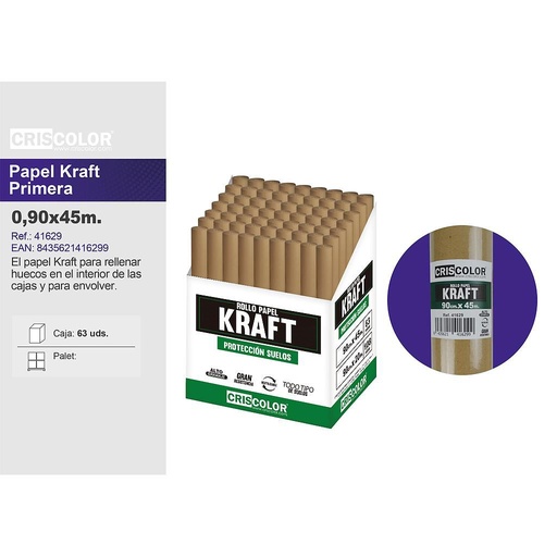 [41629] PAPEL KRAFT PRIMERA 90CMX45M  (Precio Unitario)