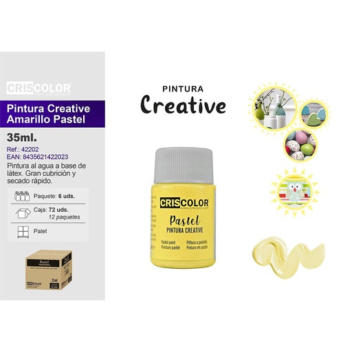 [42202] PINTURA CREATIVE BOTE 35ML AMARILLO PASTEL (Precio Unitario)