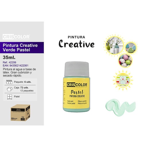 [42206] PINTURA CREATIVE BOTE 35ML VERDE PASTEL (Precio Unitario)