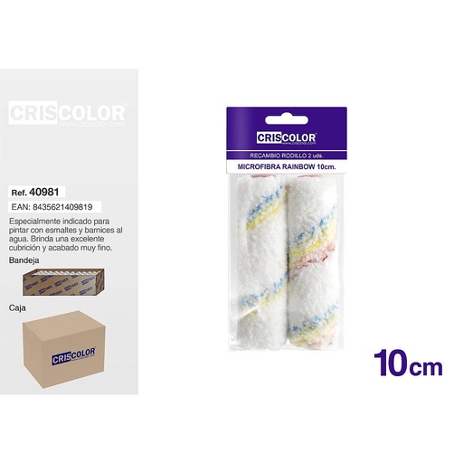 [40981] RECAMBIO MICROFIBRA RAINBOW 10CM 2UDS