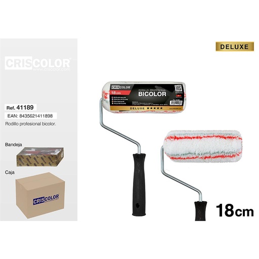[41189] RODILLO BICOLOR DELUXE 18CM