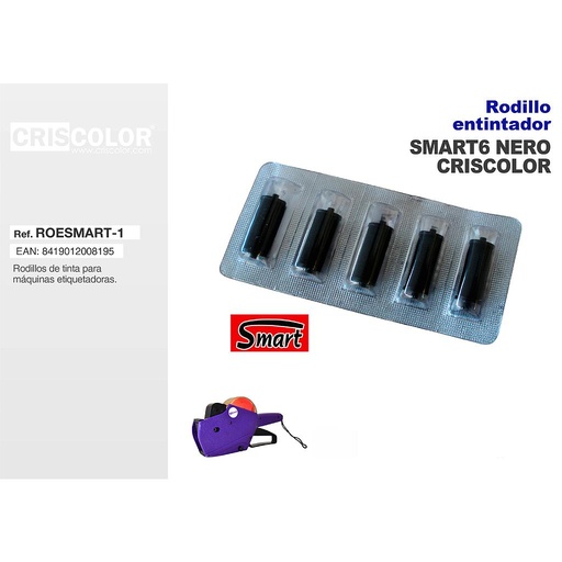 [ROESMART-1] RODILLO ENTINTADOR SMART6 NERO / CRISCOLOR (Precio Unitario)