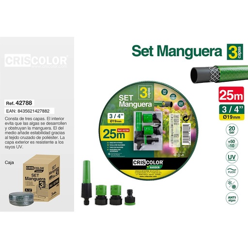 [42788] SET MANGUERA 25M 3/4"