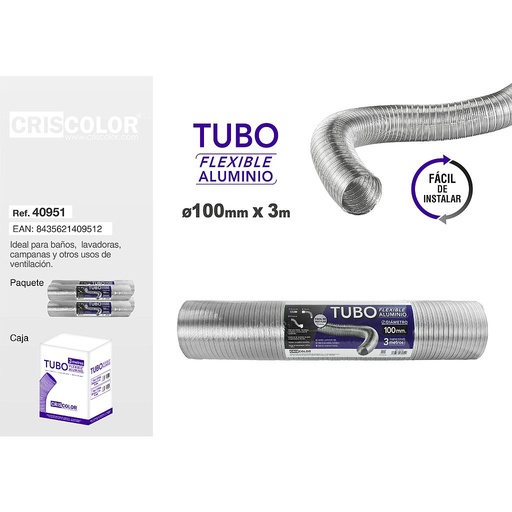 [07952] TUBO ALUMINIO 100MM X3M