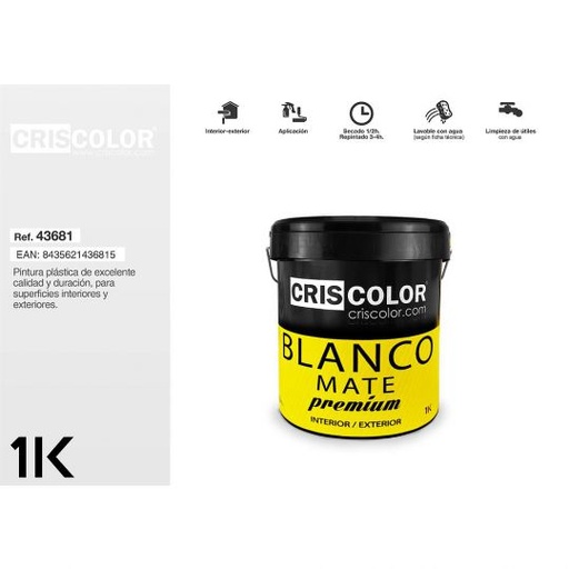 [43681] CRISCOLOR BLANCO MATE PREMIUM 1K