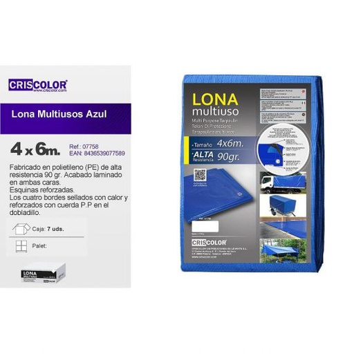 [40757] LONA MULTIUSO 4X6M AZUL