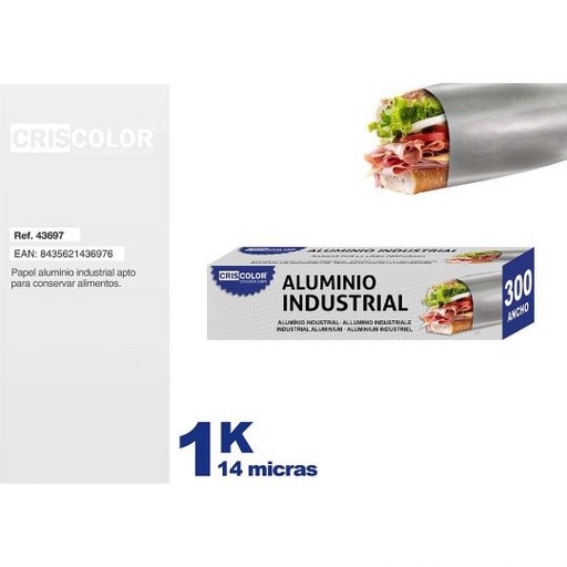 [43697] ALUMINIO INDUSTRIAL 30CM X 1KG 14 MICRAS