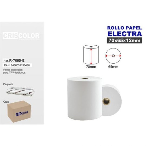 [R-7065-E] ROLLO ELECTRA 70X65MM (Pack 10 Und.)