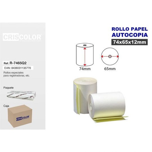 [R-7465Q2] ROLLO PAPEL 74X65 AUTOCOPIA (Pack 10 Und).