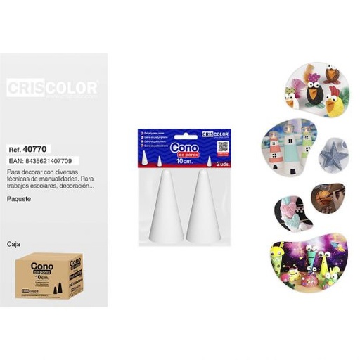 [40770] CONOS POREX 10CM  PAQUETE 2UDS.