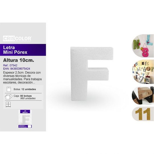 [07542] LETRA POREX "F" 100MM (Precio Unitario)