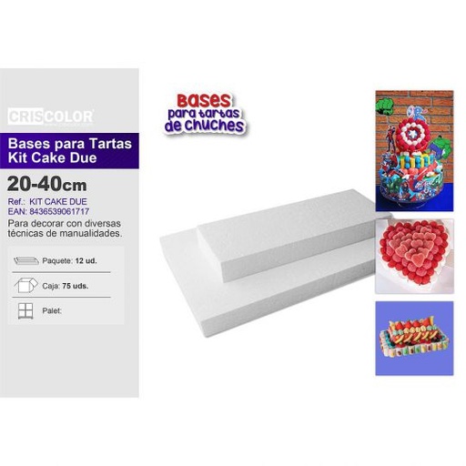 [KIT CAKE DUE] KIT CAKE RECTANGULAR DUE 200/400MM (Precio Kit 2)