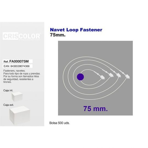 [FA000075M] NAVETES 75MM LOOP CAJA 5.000UDS.