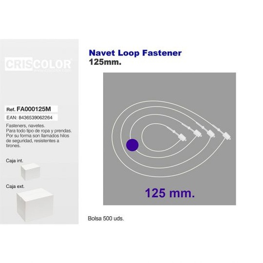 [FA0000125M] NAVETES 125MM LOOP CAJA 5.000UDS.