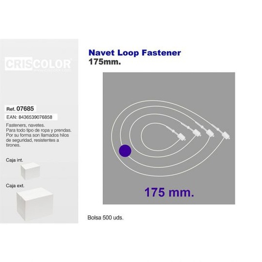 [07685] NAVETES 175MM LOOP CAJA 5.000UDS.