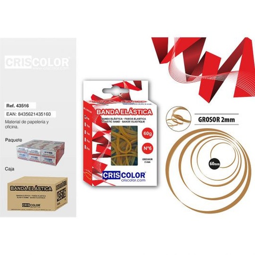 [43516] BANDA ELÁSTICAS Nº6  60X2  Caja 60G