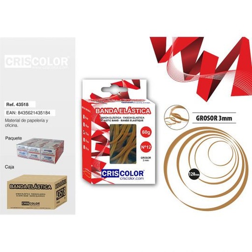 [43518] BANDA ELÁSTICAS Nº12  120X2  Caja 60G