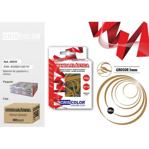 [43519] BANDA ELÁSTICAS Nº16  160X2  Caja 60G