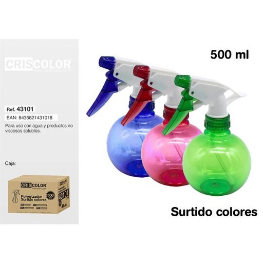 [43101] PULVERIZADOR 500ML SURTIDO COLORES REDONDO (Pack 3 und)