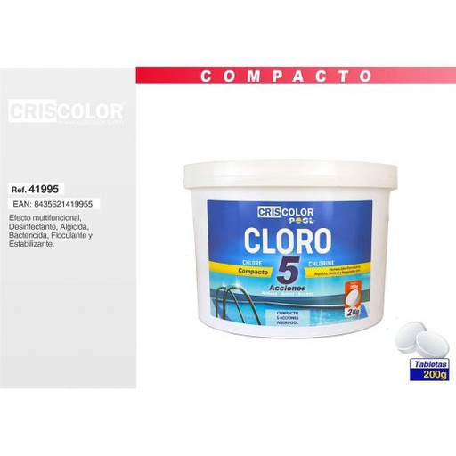 [41995] CLORO COMPACTO 5 ACCIONES 2KG