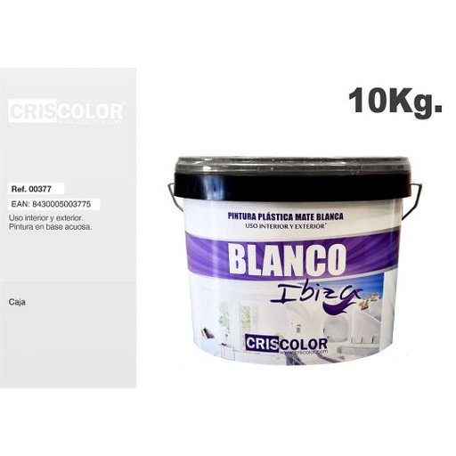 [00378] PINTURA PLASTICA BLANCO IBIZA INT/EXT 10KG